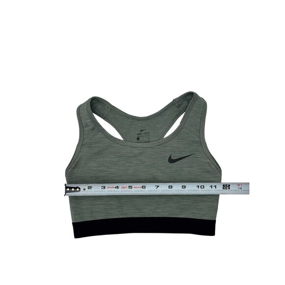 NIKE Women’s Sports Bra Size S Gray Black Dri-FIT Racerback Medium Support - Picture 5 of 9